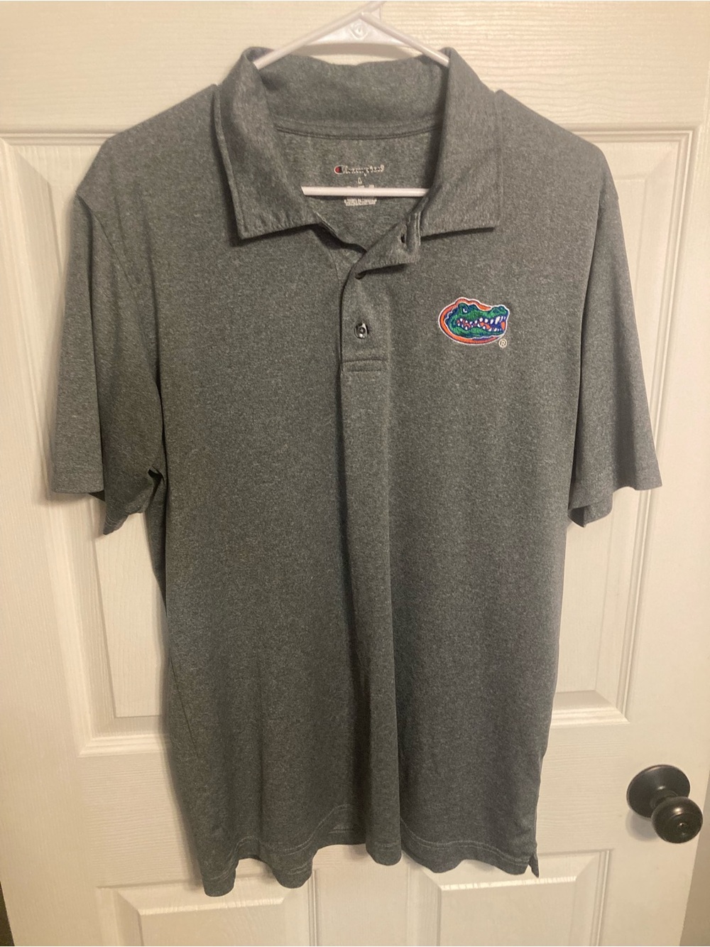 Champion Men’s Gray Polo with Florida Gators Patch